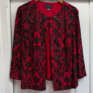 Jessica Howard Red and Black Sequined Blazer